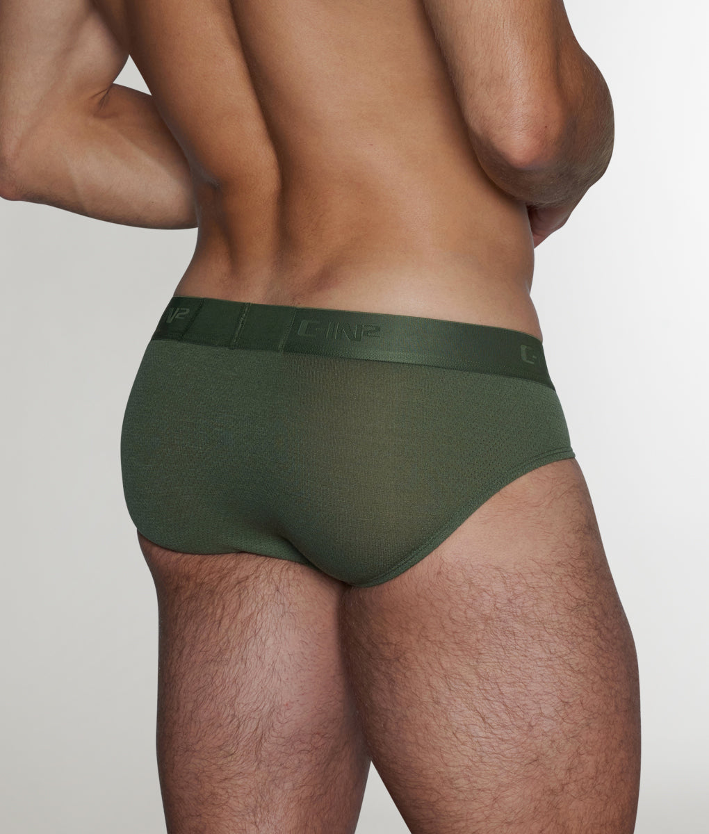 C-IN2 Active Low Rise Brief Olan-olive