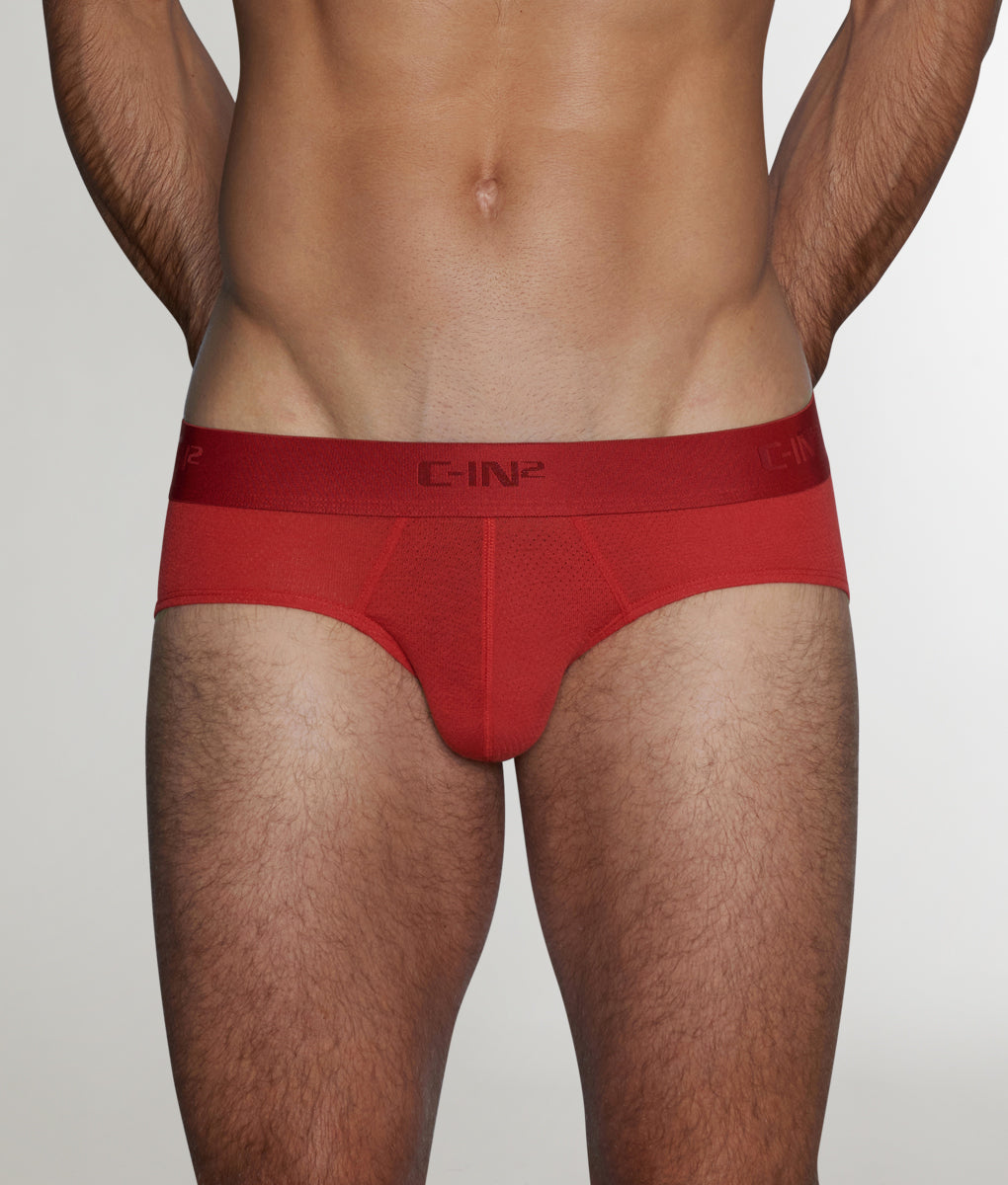 C-IN2 Active Low Rise Brief Rocco-red