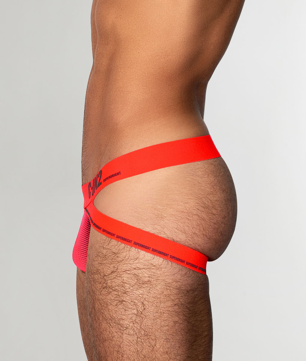 C-IN2 Super Bright Neon Jockstrap Neon-red