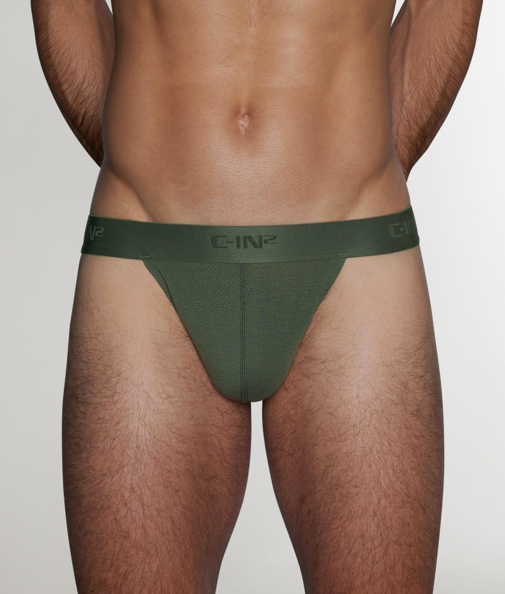 C-IN2 Active Low Rise Thong Olan-olive