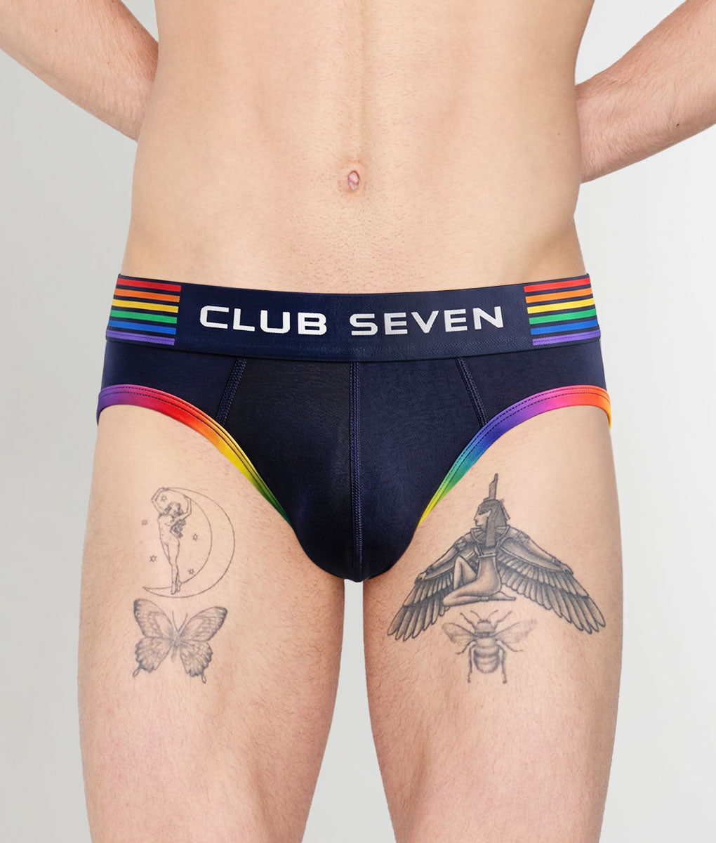 Club Seven Rainbow Navy Brief Navy