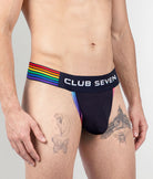 Club Seven Rainbow Navy Thong Navy