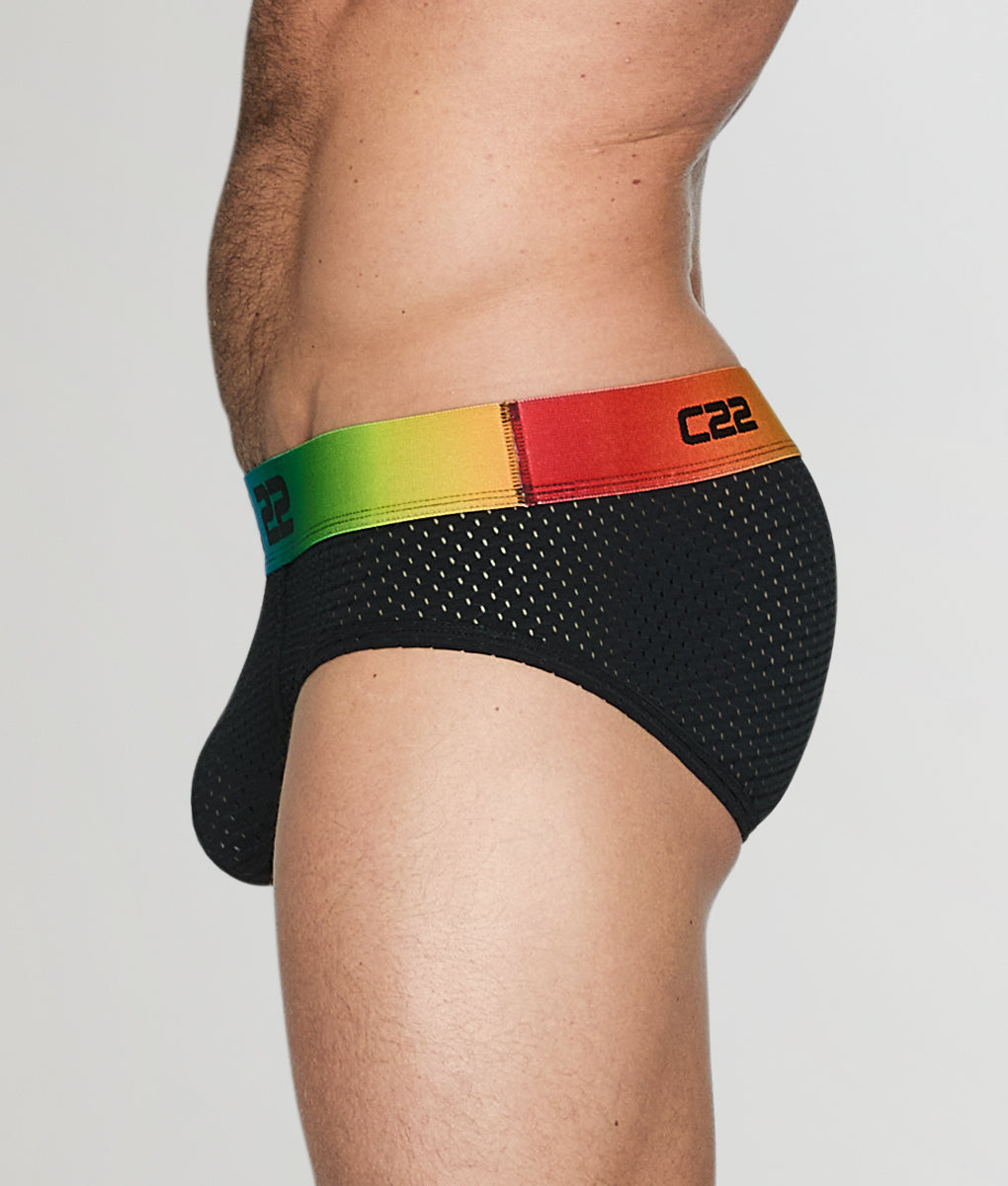 CODE 22 Pride Mesh Brief Black
