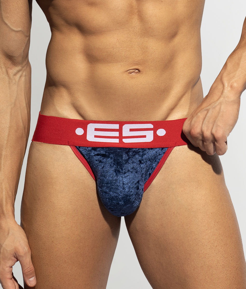 ES Collection Velvet Jockstrap Navy
