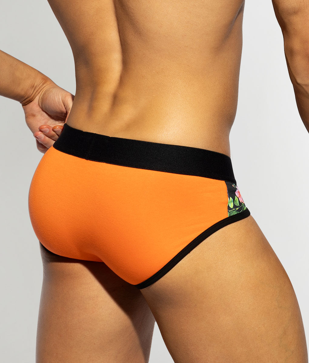 ES Collection Flowery Panel Brief Orange