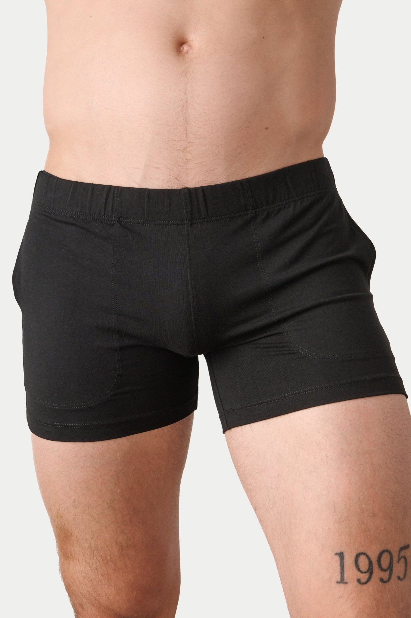 Awry Flow 4 Inch Short V2 Black — men's sculpting bamboo athletic short, front view