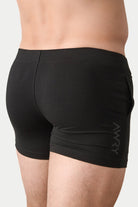 Awry Flow 4 Inch Short V2 Black — side view showing roomy front pocket and smooth waistband