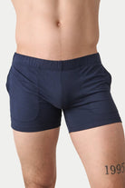 Awry Flow 4 Inch Short V2 Navy — men's sculpting bamboo athletic short, front view
