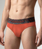Geronimo Vibe Brief Orange - men's cotton modal brief underwear, front view