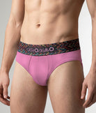 Geronimo Vibe Brief Pink - men's cotton modal brief underwear, front view