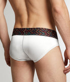 Geronimo Vibe Brief White - men's cotton modal brief underwear, back view