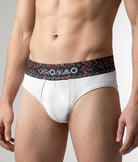 Geronimo Vibe Brief White - men's cotton modal brief underwear, front view