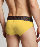 Geronimo Vibe Brief Yellow - men's cotton modal brief underwear, back view