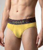 Geronimo Vibe Brief Yellow - men's cotton modal brief underwear, front view