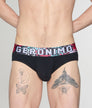 Geronimo Prism Brief Black - men's cotton modal brief underwear, front view