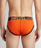 Geronimo Prism Brief Orange - men's cotton modal brief underwear, back view