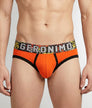 Geronimo Prism Brief Orange - men's cotton modal brief underwear, front view