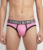 Geronimo Prism Brief Pink - men's cotton modal brief underwear, front view