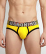 Geronimo Prism Brief Yellow - men's cotton modal brief underwear, front view