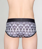 Geronimo Modern Mosaic Brief Black - men's micro modal brief underwear, back view