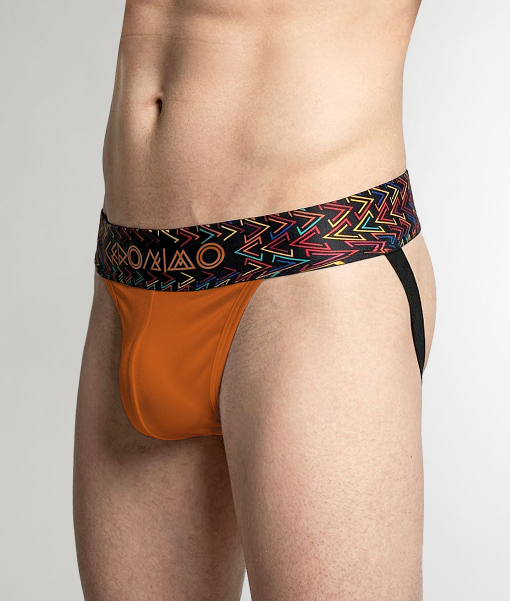 Geronimo Vibe Jockstrap Orange - men's cotton modal jockstrap underwear, back view