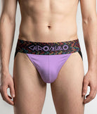 Geronimo Vibe Jockstrap Purple - men's cotton modal jockstrap underwear, front view