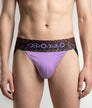 Geronimo Vibe Jockstrap Purple - men's cotton modal jockstrap underwear, front view