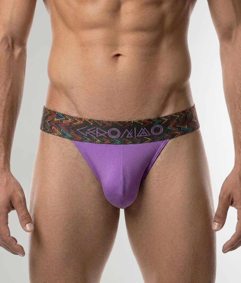 Geronimo Vibe Jockstrap Purple - men's cotton modal jockstrap underwear, front view