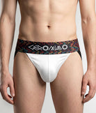 Geronimo Vibe Jockstrap White - men's cotton modal jockstrap underwear, front view