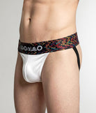 Geronimo Vibe Jockstrap White - men's cotton modal jockstrap underwear, back view