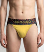 Geronimo Vibe Jockstrap Yellow - men's cotton modal jockstrap underwear, front view