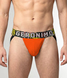 Geronimo Prism Jockstrap Orange - men's cotton modal jockstrap underwear, front view