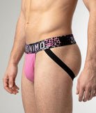 Geronimo Prism Jockstrap Pink - men's cotton modal jockstrap underwear, back view