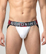 Geronimo Prism Jockstrap White - men's cotton modal jockstrap underwear, front view