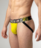 Geronimo Prism Jockstrap Yellow - men's cotton modal jockstrap underwear, back view