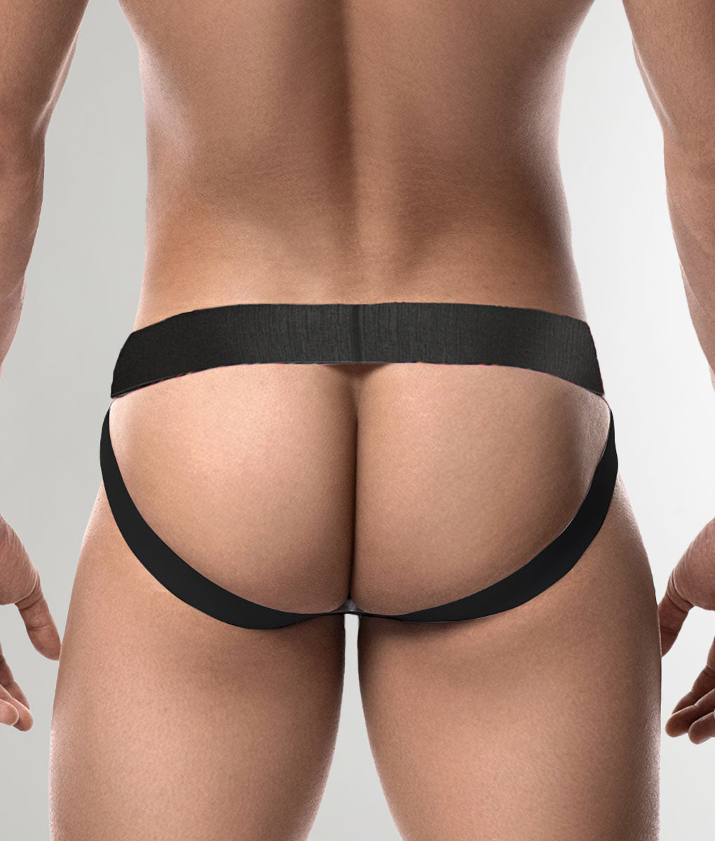 Geronimo Modern Mosaic Jockstrap Black