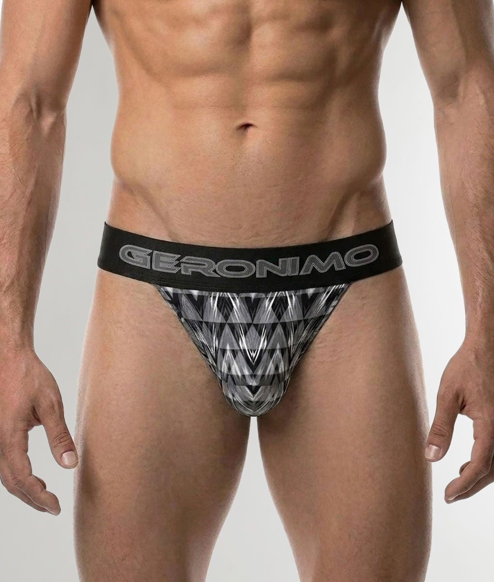 Geronimo Modern Mosaic Jockstrap Black
