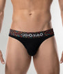 Geronimo Vibe Thong Black - men's cotton modal thong underwear, front view