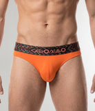 Geronimo Vibe Thong Orange - men's cotton modal thong underwear, front view