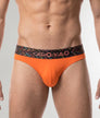 Geronimo Vibe Thong Orange - men's cotton modal thong underwear, front view