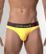 Geronimo Vibe Thong Yellow - men's cotton modal thong underwear, front view