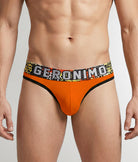 Geronimo Prism Thong Orange - men's cotton modal thong underwear, front view
