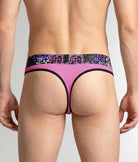 Geronimo Prism Thong Pink - men's cotton modal thong underwear, back view