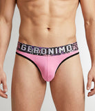 Geronimo Prism Thong Pink - men's cotton modal thong underwear, front view
