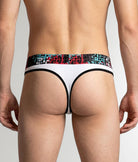Geronimo Prism Thong White - men's cotton modal thong underwear, back view