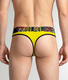 Geronimo Prism Thong Yellow - men's cotton modal thong underwear, back view