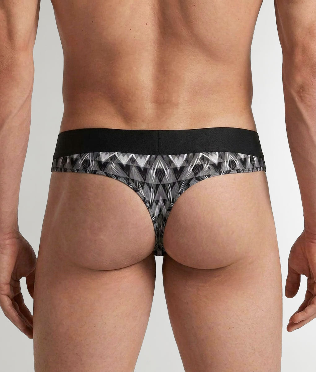 Geronimo Modern Mosaic Thong Black