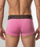 Geronimo Vibe Trunk Pink - men's cotton modal trunk underwear, back view