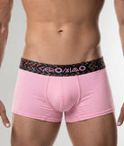 Geronimo Vibe Trunk Pink - men's cotton modal trunk underwear, front view
