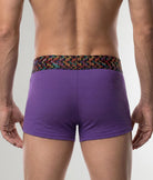 Geronimo Vibe Trunk Purple - men's cotton modal trunk underwear, back view